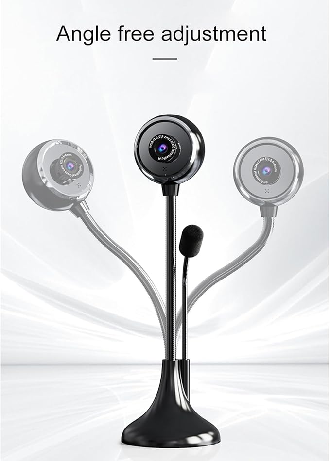 USB Desktop Stand-Up Camera 1080P(2K) 30hz HD Streaming Webcam with Mic 360° Rotation Portable Camera with Wide Angle Lens Suitable for Conference/Call/Web Class/Live Streaming