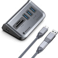 Yottamaster USB Hub with SD Card Reader Triangle Desktop USB3.0 Hub with 3 USB A 3.0 Ports TF &amp SD Card Reader with 1.64ft Cable for PC Laptop (Not Support Charging)