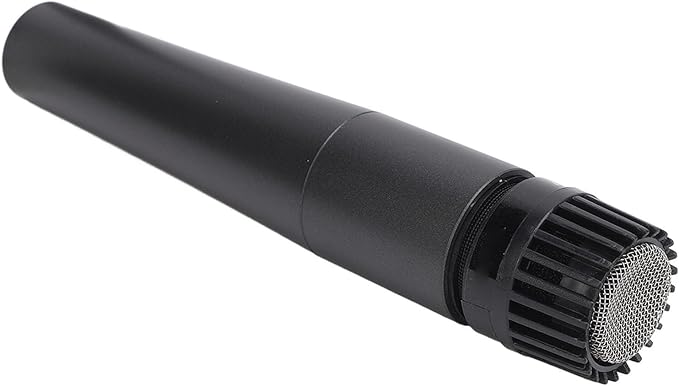 Dpofirs High Sensitivity Wired Dynamic Vocal Microphone for Home and Theatre Shows Zinc Alloy Material