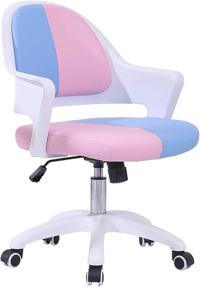 Mlaea Computer Gaming Chair Dining Bedroom Living Room Chair with Backrest and Wheels TV Station Lounge Laboratory Chair 59 * 58 * 84CM(Color:A)