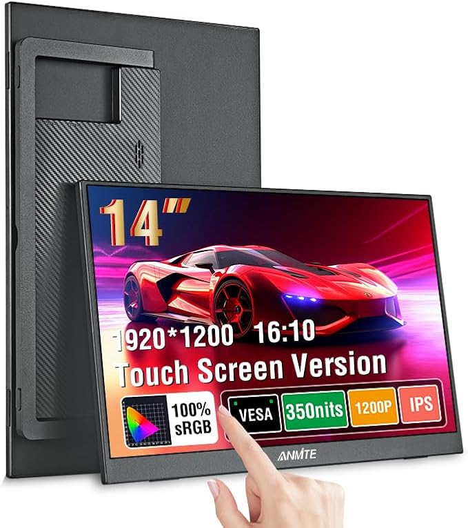 14 Portable Touch Monitor for Laptop Computer Gaming Display Metal Enclosure Mobile Display