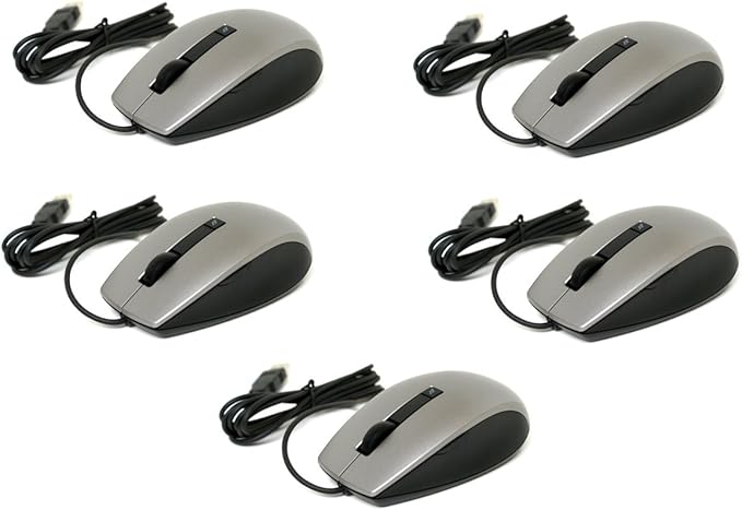 5-Lot Genuine Dell M534D Silver Premium 6-Button USB 1600 DPI Laser Scroll Mouse Compatible Dell Part Numbers: K251D M534D Y357C Model Number: M-UAV-DEL8