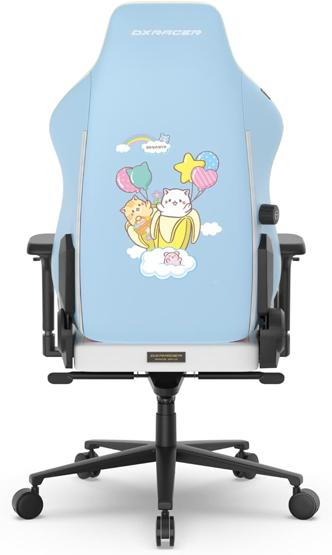 DXRacer Craft XL Video Gaming Chair for Adults Ergonomic Office Reclining Computer Gamer Chair with Magnetic Head Pillow and Lumbar Support (EPU Leatherette Bananya Cat)