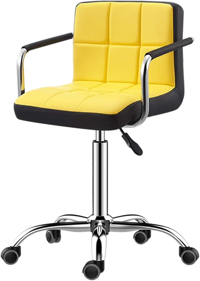 Mlaea Desk Task Dining Chair Height Adjustable Conference Reception Work Chair with Rolling Wheels Gaming Club Bar Chair 38 * 44-56CM(Color:#6)