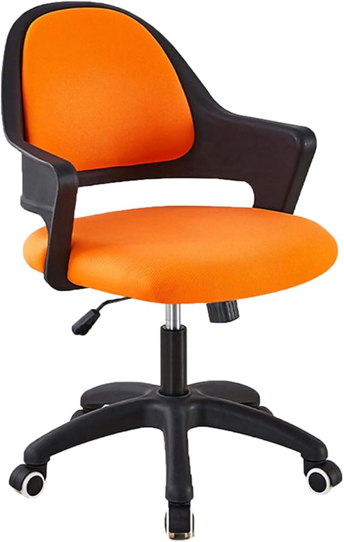 Mlaea TV Station Lounge Laboratory Chair Desk Task Dining Chair with Rolling Wheels Gaming Club Bar Chair 59 * 58 * 84CM(Color:Orange)