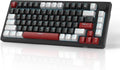 MageGee 75% Mechanical Gaming Keyboard Compact Blue Backlit Wired Gaming Keyboards with Yellow Switches EVA Foam Knob Control STAR75 Portable NKRO PC Gaming Keyboard - White &amp Black