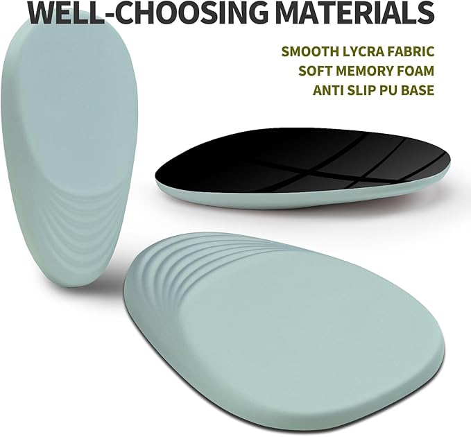 Hokafenle Ergonomic Mouse Pad Wrist Support Terraced Slope Carpal Tunnel Wrist Pad for Mouse with Unibody Memory Foam Wrist Rest Pain Relief Mousepad (Light Cyan 11.8x7.9 in)