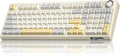 SOLAKAKA KI99 Pro 96% Wireless Gaming Keyboard RGB Creamy Keyboardw with Knob Hot-Swappable Pre-Lubed Switches Gasket Structure Mechanical Keyboards (Beige-White Non-Silent Version)