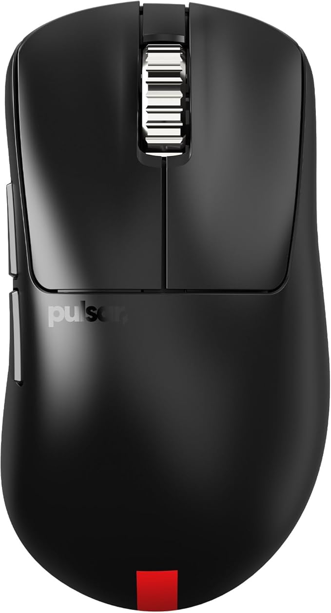 Pulsar Gaming Gears - Xlite V3 ES Wireless Gaming Mouse Ergonomic Optical Switch OLED Display Driverless PAW3395 Sensor 100H Battery 4K dongle Included (Medium Black) (Renewed)