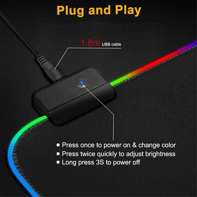 Gaming Mouse Pads Dj Hand Drive Led Gaming RGB Gamer Large Mousepad Lighting USB Keyboard Colorful Desk Pad for Pc Laptop Desktop 700X300mm