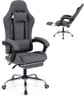 Giantex Gaming Chair Height Adjustable Computer Chair with Headrest Lumbar Support Linkage Armrests Reclining Backrest Footrest &amp 360° Swivel Seat Video Game Chair Ergonomic Office Task Cha