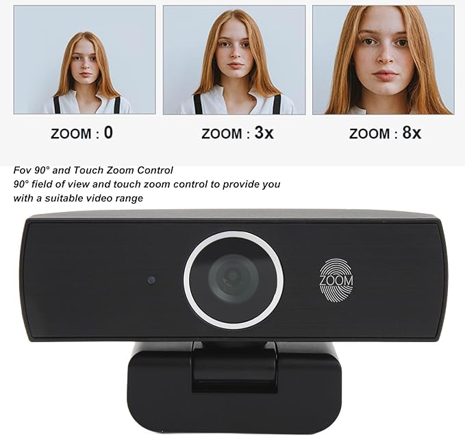 4K USB Webcam with Stand - 8MP UHD 3840x2160 Auto Focus Camera with Built-in Noise Reduction Microphone Wide 90° Angle for Video Conference Streaming and Podcast