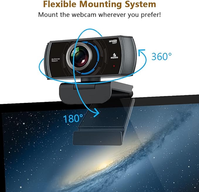 NexiGo 60FPS 1080P Webcam Kits N980P HD Web Camera with Microphone 120 Degrees Wide-Angle Software Control Lightweight Mini Tripod Video Conference Lighting Kit for Zoom/Skype/Teams