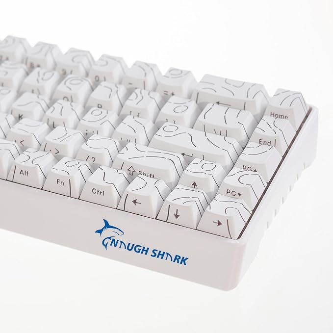 GK GAMAKAY x NaughShark NS68 Hall Effect Rapid Trigger Wireless Gaming Keyboard Bluetooth/USB-C/2.4GHz 8KHz Polling Rate 0.01mm RTOutemu Peach Crystal Magnetic Switch Keyboard (White-Side Printed)