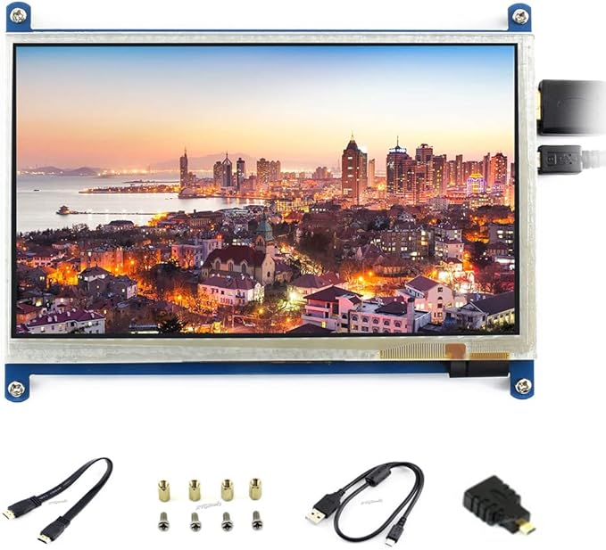 7inch Capacitive Touch Screen LCD for Raspberry Pi 4B/3B+ Banana Pi etc. 800×480 Resolution HDMI for Windows 11/10 / 8.1/8 / 7 (7inch HDMI LCD (B))