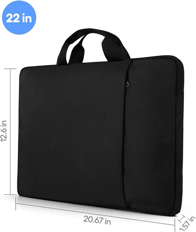 EVICIV Laptop Sleeve Case 22 inch 360° Protective Handbags Portable Computer Cover Bag with Pocket Zipper for 20-22 inch Laptop Portable Monitor Notebook Traveling Briefcase Handbags(Black)