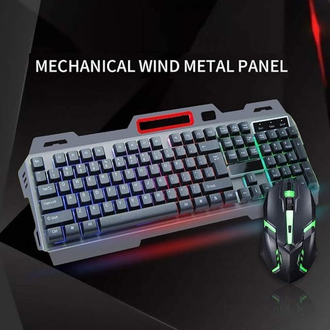 Mechanical Gaming Keyboard RGB Backlit Keys Computer Keyboard 104 Keys Wired Gaming Keyboards USB Keyboard for PC Gamer Laptop (Black)