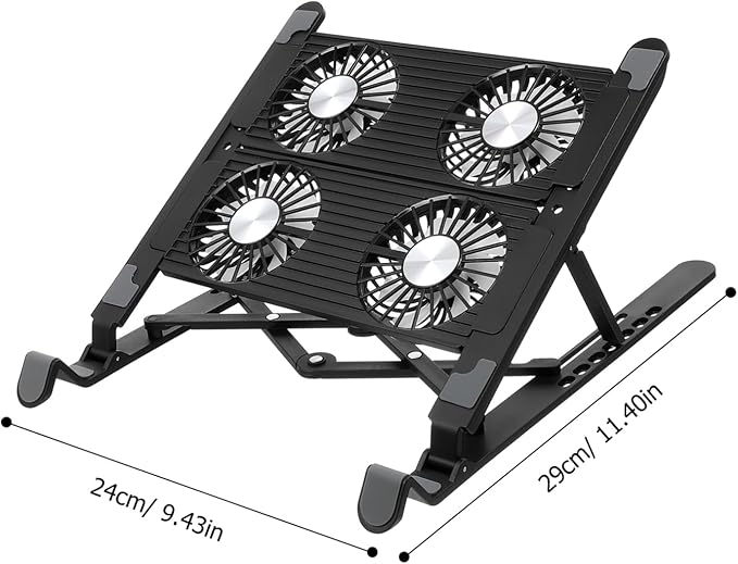 Laptop Cooling Stand Fan Portable Desk Riser Support Quiet and Efficient Cooling for Home Office Use