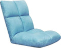 ELEFOCUS Folding Sofa Chair Folding Floor Chair Computer Chair On Single Bed 5 Speed Adjustment for Bay Window Bedroom(Light Blue)