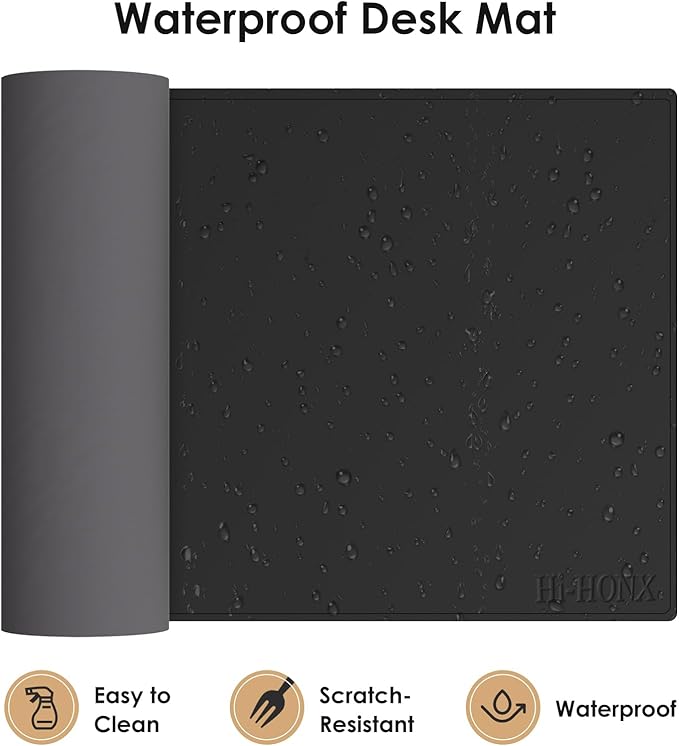 Magnetic Mouse Pad with Wireless Charging 35.4'' x 16.9'' Extra Large Desk Pad Waterproof and Scratch-Resistant Mousepad Charcoal Black Computer Mouse Mat for MacBook PC Laptop