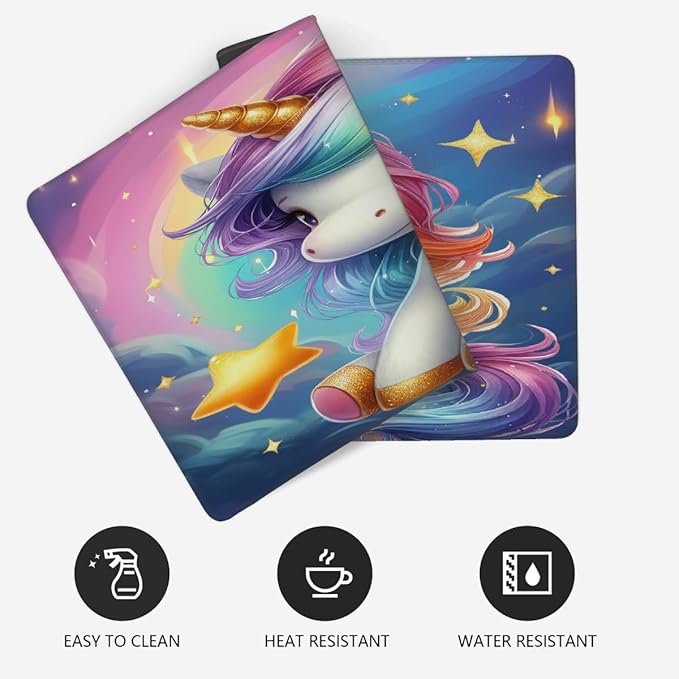 Rainbow Unicorn Galaxy Large Mouse Pad Gaming Mousepad Desk Mat for Desktop Computer Keyboard Waterproof Mouse Mat Desk Pad with Non-Slip Base for Game School Office Home 35.4 x 15.7