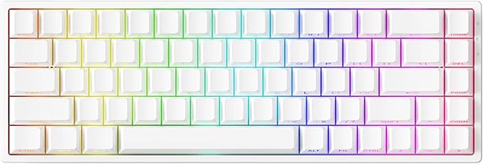 MONSGEEK FUN68 Rapid Trigger Gaming Keyboard 8k SP HE Tri-Mode 65% White Keyboard Glare Magnetic Switch