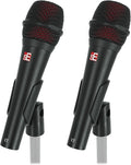 Audiosavings Bundle: (2) sE Electronics V7 Black All-Metal Handheld Dynamic Supercardioid Microphones with Aluminum Voice Coil Patented Shockmount (2 Items)