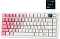 EPOMAKER X Aula F75 MAX Wireless Mechanical Keyboard with TFT Screen and Knob Gasket Keyboard in 75% Layout Hot Swappable Gaming Keyboard for PC/Mac/Linux (White Pink)