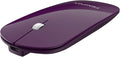 FENIFOX Bluetooth Mouse Mini Ultra-Thin Portable Mobile Optional Mice Rechargeable Compatible with PCLaptopAndroid Tablet (Purple)