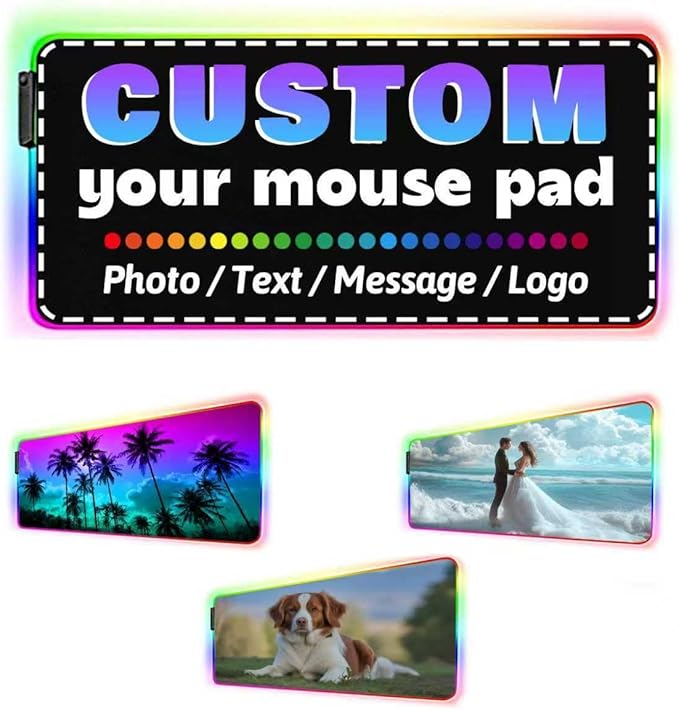 Custom Large Mouse Pad Personalized Mouse Pad Gaming with Photo Text Personalized Mouse Pads for Desk Office Gaming 35.5x16inch