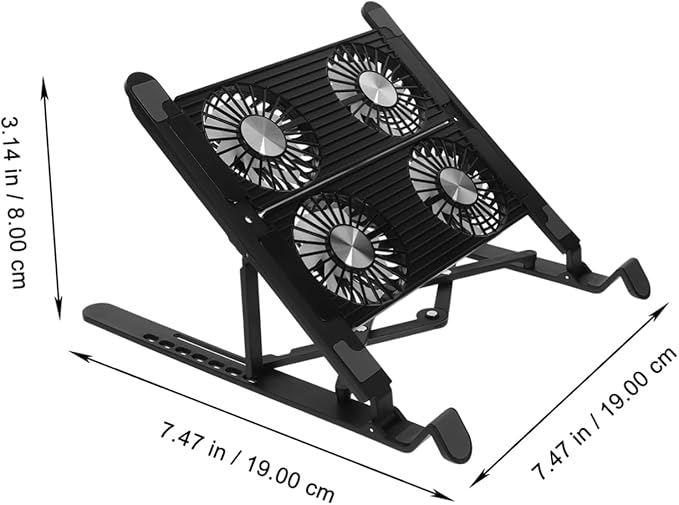 Veemoon 1Set Adjustable Laptop Cooling Stand Ergonomic Notebook Riser with USB Interface Portable and Space Saving Design Compatible with Laptops and Gaming Devices