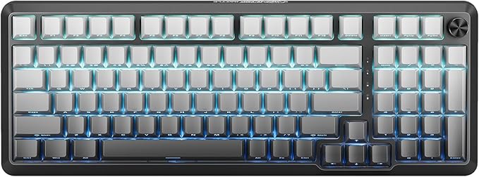 Redragon Wireless Mechanical Keyboard with KnobGasket StructureTri-Mode BT5.0/USB-C/2.4GHz Hot Swappable KeyboardCreamy SoundRGB Backlit PBT Keycaps Computer Gaming KeyboardsK688SP
