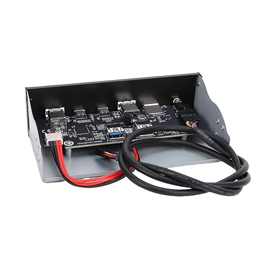 USB3.2 GEN1 Front Panel Hub 5.25 Inch Optical Drive Panel with 2 USB Type C Ports Headphone Jack for 7 8 10 11 2003 OS X Systems