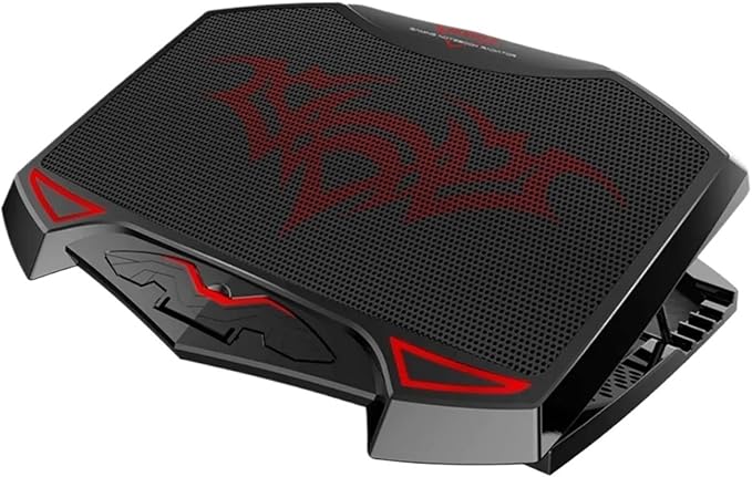 17 Inch Gaming Laptop Cooler Three Fans Multi Angle Adjustable Base Two USB Ports Laptop Cooling Pad Laptop Stand(BK)