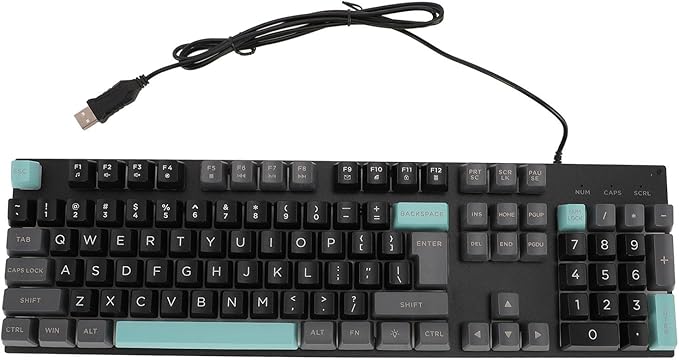 Wired Gaming Keyboard RGB Backlit Large Letter Mechanical Keyboard Portable Mini Keyboard Elevated and Tilted Design Compact 61 Keys Keyboard for PC Laptop Gamer Typist Travel (1)