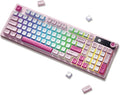 HP K500F Wireless Gaming Keyboard - 98 Keys RGB Backlit Volume Knob Tri-Mode Bluetooth 5.0/2.4GHz/USB-C Wired 3000mAh Rechargeable Membrane Keyboard for Desktop and Laptop (Gradient Pink)