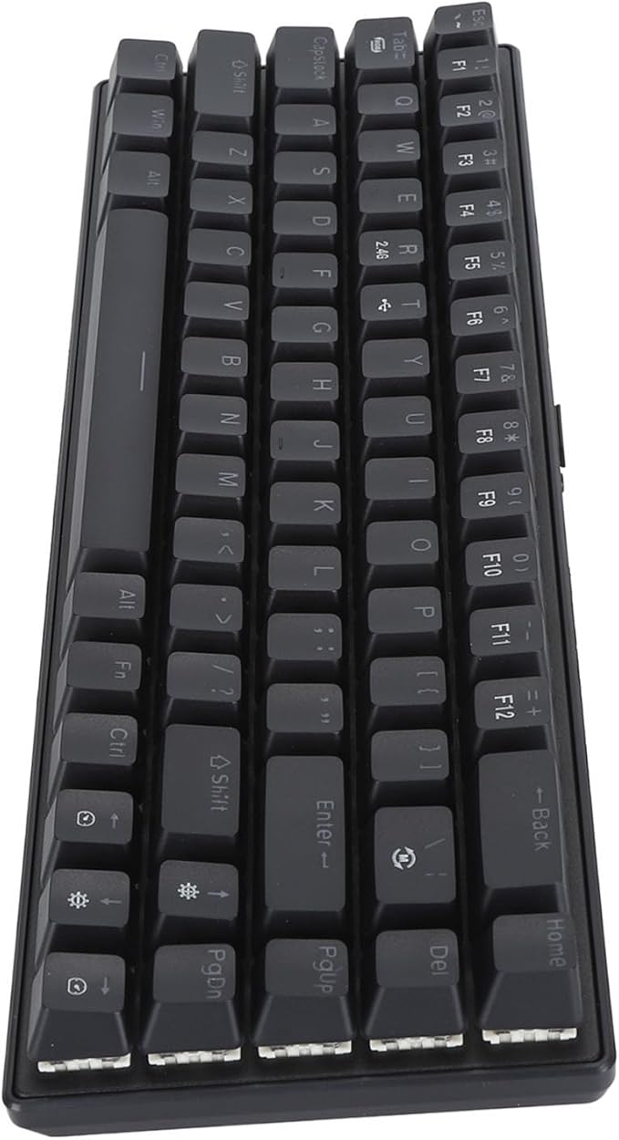 Mechanical Keyboard 2000mAh Blue Switches 3 Modes 2.4G Gaming Mechanical Keyboard for Smartphones for Tablets (Black)