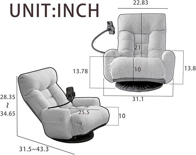 Adjustable Lounge Sofa Chair: 360 Degree Rotating Chair for Gaming &amp Relaxation