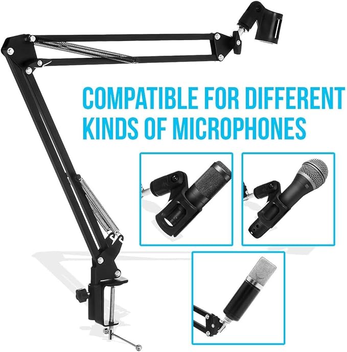 Focusrite Scarlett Solo 4G with StreamEye Cans50 Studio Headphones and Microphone Boom Arm XLR Cable and Pop Filter Bundle
