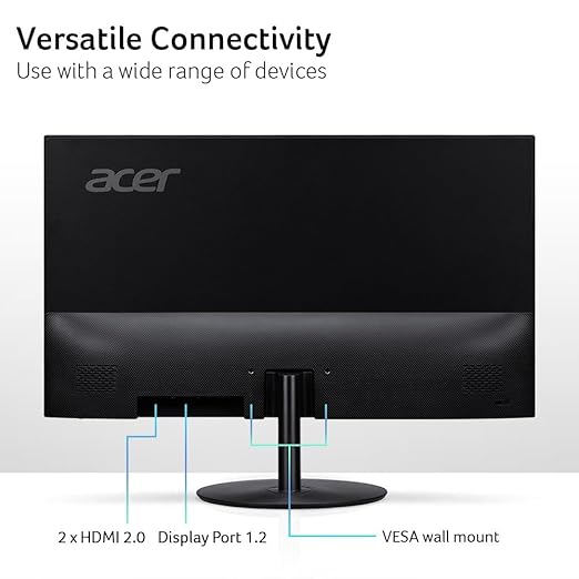 acer SB272U Ebiip 27 WQHD 2560x1440 IPS Zero-Frame Gaming Office Monitor | AMD FreeSync Technology | Ultrathin Stylish Design | 100Hz | 1ms VRB | Low Blue Light | Display Port &amp 2 x HDMI 2.0 Port