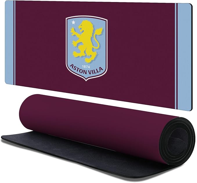 Head Case Designs Officially Licensed Aston Villa Football Club Stripes Logo Icon 37.4 x 15.75 x 0.16 inches (900 x 400 mm) - XL Gaming Office Desk PC Keyboard Mouse Mat Pad