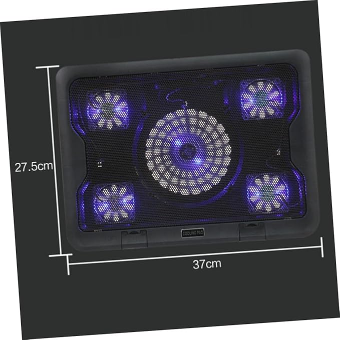 Angoily USB Laptop Cooling Pad with Ultra-Quiet Fans Multi-Angle Adjustable Stand Anti-Skid Heatsink Base Dual USB Hub LED Lights Design for Heat Dissipation and Enhanced Laptop