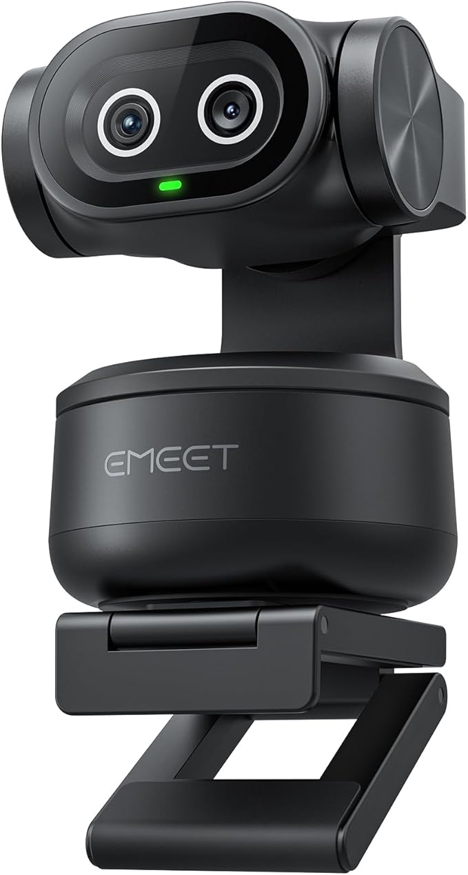 EMEET PIXY Dual-Camera AI-Powered PTZ Camera 4K AI Tracking PDAF&ampAI Autofocus 0.2s 1/2.55'' Sony Sensor 3 Mics Presets Gesture Control 4K Webcam for Streaming and OBS/Twitch/Switch 2 Compat
