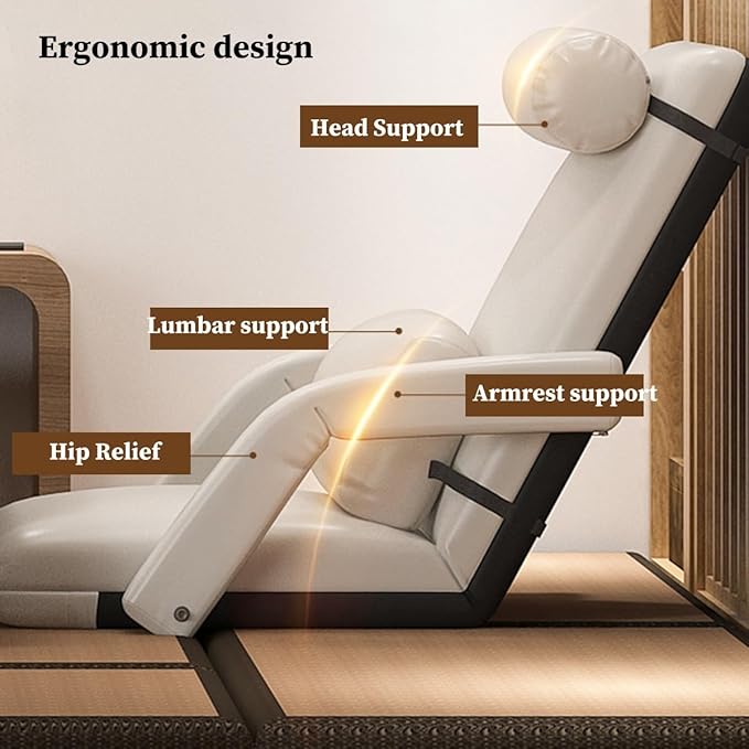 GIZNXBA Floor Chair with Adjustable Back Support Multi-Angle Floor Seating Reading Chair Floor Gaming Chair Meditation Chair Couch Recliner Gaming Floor Chairs(/Green)