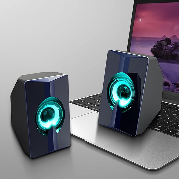 USB Speaker Computer Speakers Colorful Luminous Mini Usb2.0 Portable Mobile Phone Mini Speaker for Laptops Desktop Computers Mobile Phones