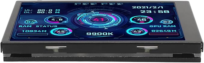 Computer Temp Monitor Mini Screen PC Sensor Panel Display 3.5in IPS Full View Display Plug and Play for Home (Black)
