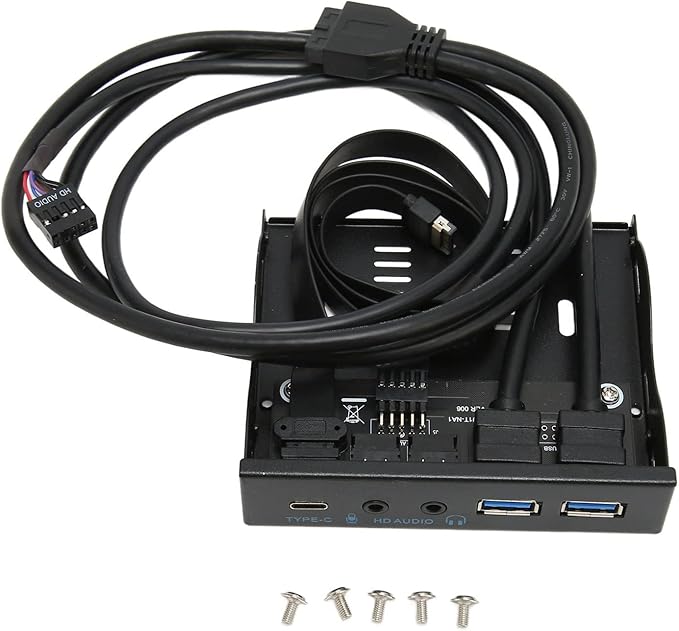 3.5 Inch Front Panel USB C Hub 10Gbps USB3.2 with 20Pin 2 Port USB 3.0 Hub and 3.5mm Audio Interface for 8 10 11