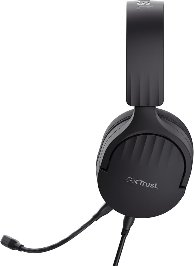 Trust Gaming GXT 489 Fayzo Gaming Headset for PC PS5 PS4 Xbox Series X|S Switch Mobile 3.5 mm Jack 85% Recycled Plastics Over-Ear Wired Headphones with Noise Cancelling Microphone - Black