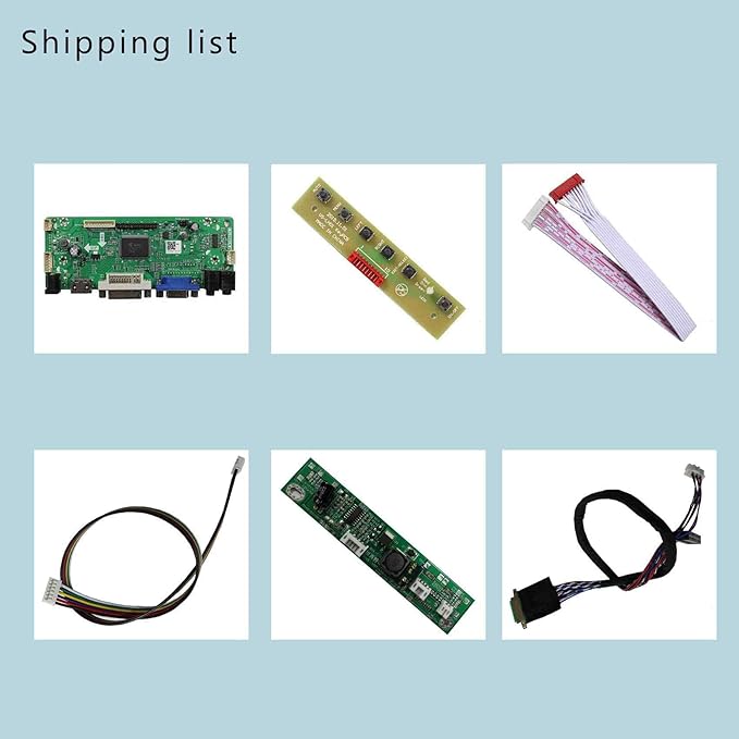 VSDISPLAY DVI VGA Audio LCD Controller Board 68676 Work for 13.3 Inch 1280x800 B133EW07 V2 LP133WX2-TLG5 TLAA TLC1 TLG2 LP133WX3-TLA1 N133I6-L02 LVDS 30 Pin Interface WLED LCD Screen