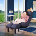 Chaise Lounge Indoor with Ottoman 360° Swivel Video Game Chairs Folding Chair Indoor with Adjustable Backrestwith Floor Gaming Chair for Bedroom Living Room Floor Sofa Navy Blue
